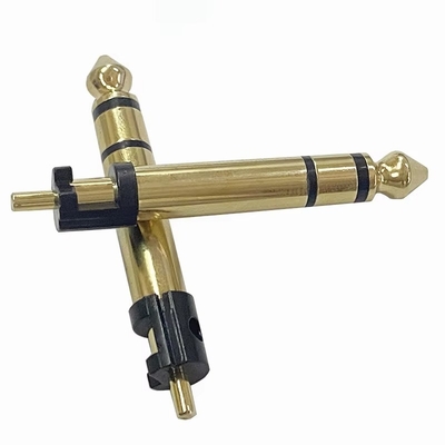مکس شده با طلا 6.35mm استریو 3 قطب استریو صوتی کانکتور مرد صوتی میکروفون پلاگ برای هدفون