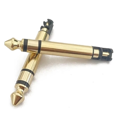 مبلمان طلای 6.35mm Mono 50L Audio Male Earphone Plug Connector با رشته برای هدفون
