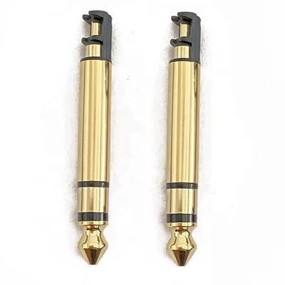 مبلمان طلای 6.35mm Mono 50L Audio Male Earphone Plug Connector با رشته برای هدفون
