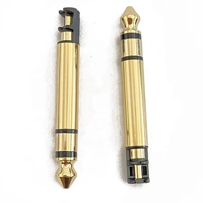 مبلمان طلای 6.35mm Mono 50L Audio Male Earphone Plug Connector با رشته برای هدفون