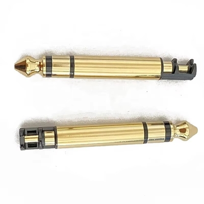 مبلمان طلای 6.35mm Mono 50L Audio Male Earphone Plug Connector با رشته برای هدفون