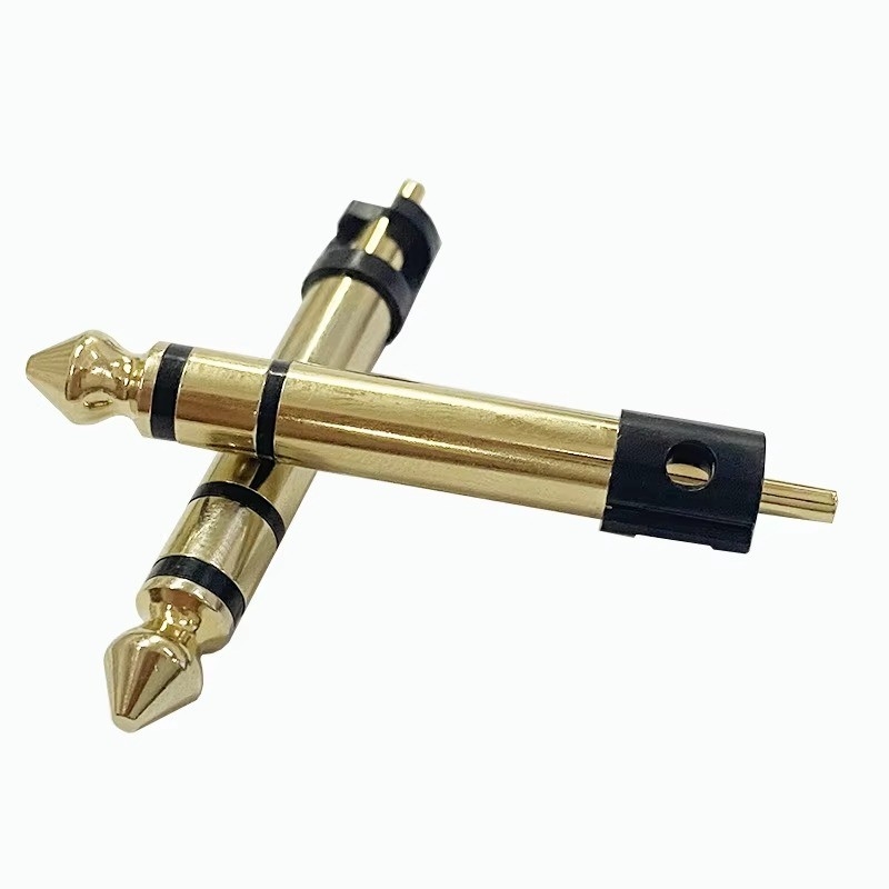 مکس شده با طلا 6.35mm استریو 3 قطب استریو صوتی کانکتور مرد صوتی میکروفون پلاگ برای هدفون